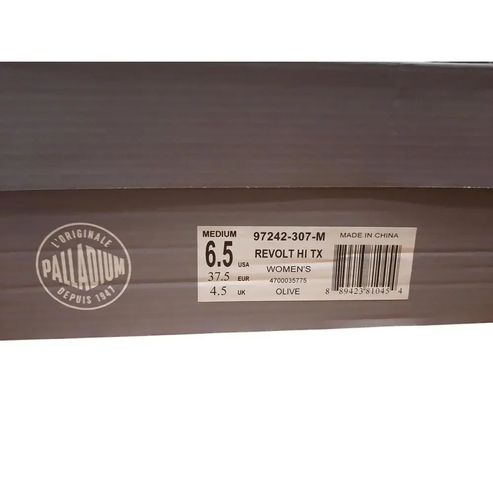 Palladium Revolt Hi TX Women's Olive‎ -Vegan Size 6.5